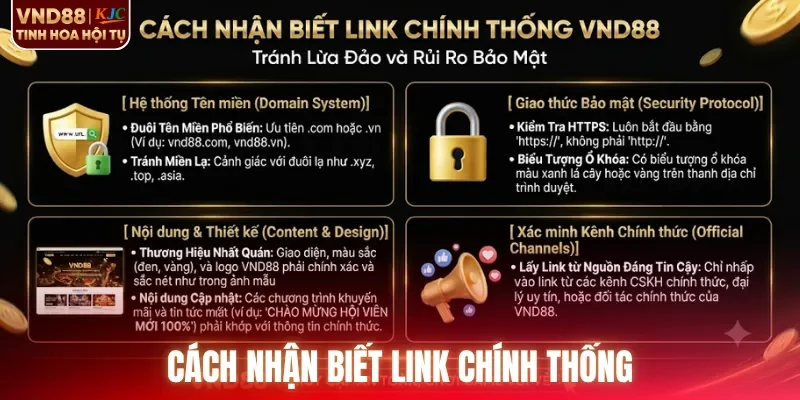 Cách nhận biết link chính thống