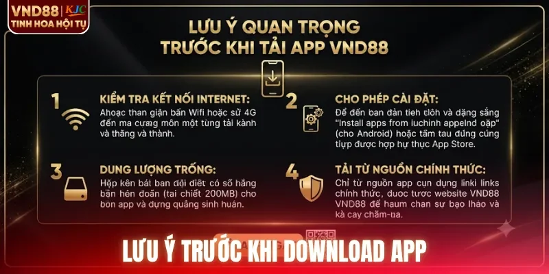 Lưu ý trước khi download app